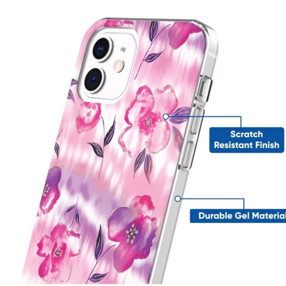 onn. Pink Flower Phone Case for iPhone 11/XR with 4' Drop Protection - Picture 6 of 7